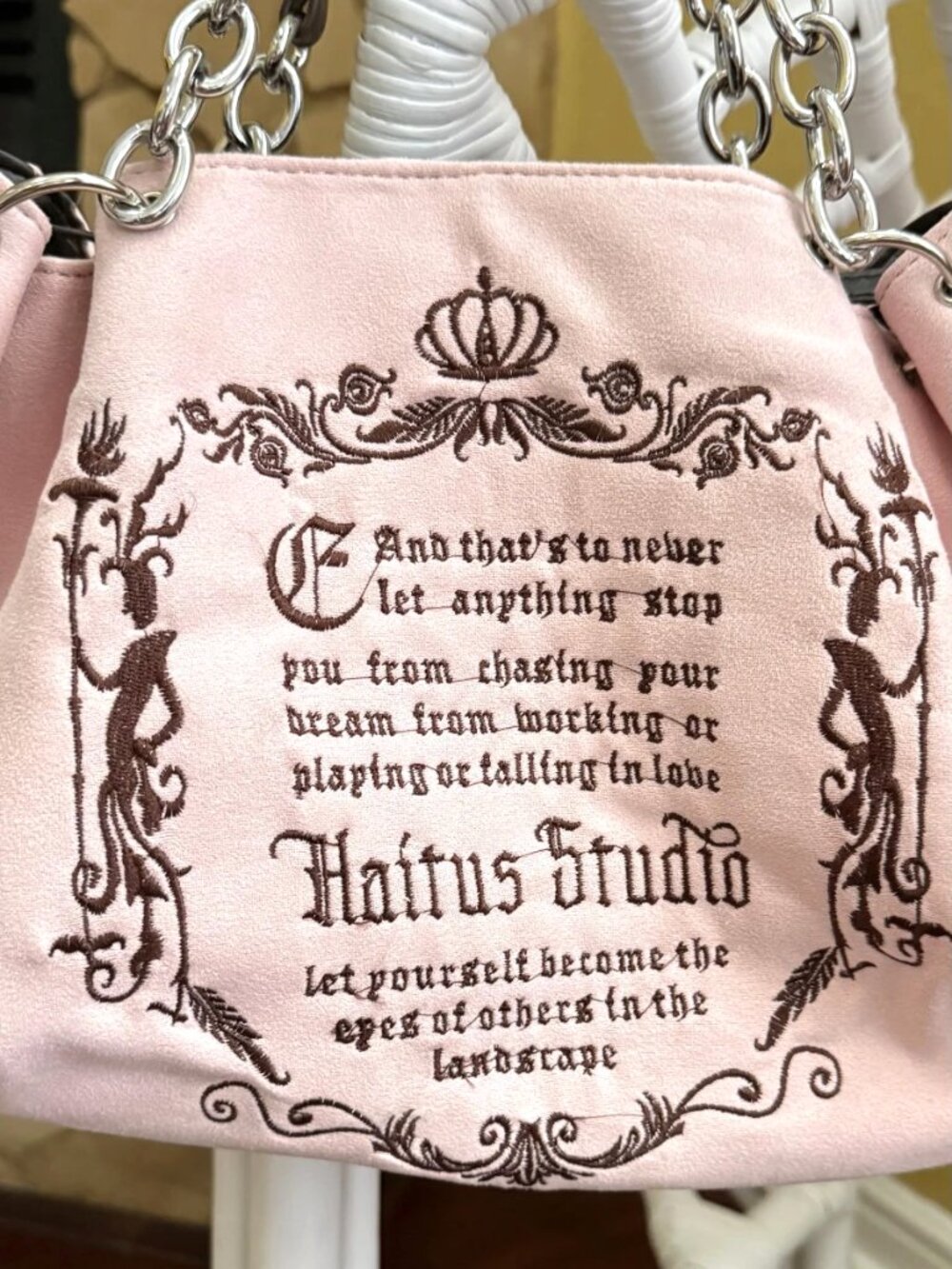 Y2K Haitus Studio Pink Gothic Vintage Tote Shoulder Bag NWOT - Picture 2 of 13